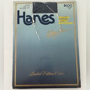Vintage (1984) Hanes Textured Fashion Pantyhose (Size: A - B) in Indigo - NIP